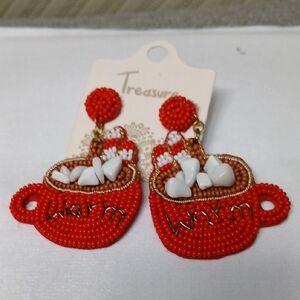 Red Beaded Earrings
